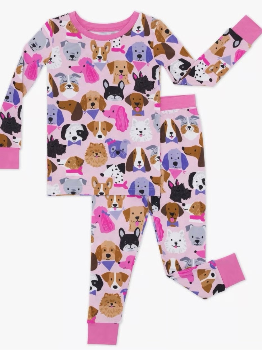 Little Sleepies Pink Puppy Parade 2-piece Long Sleeve PJ Set 2T